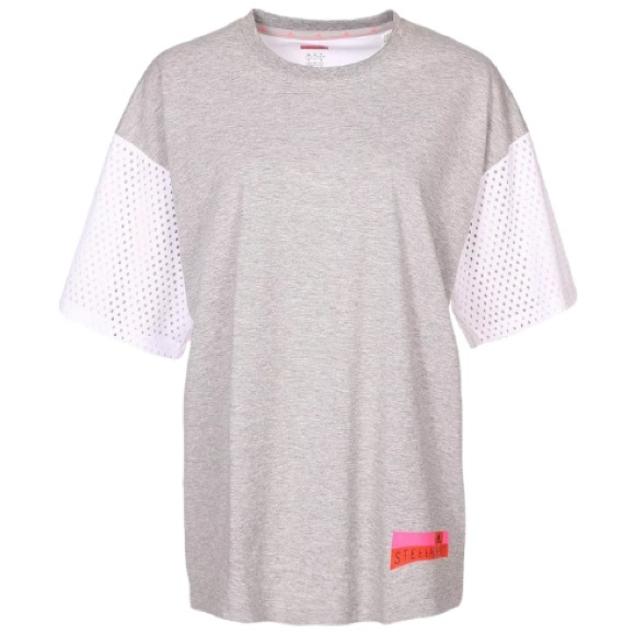 Adidas Stellasport Oversized Grey and White Mesh Back T-Shirt Size XS - Picture 2 of 16